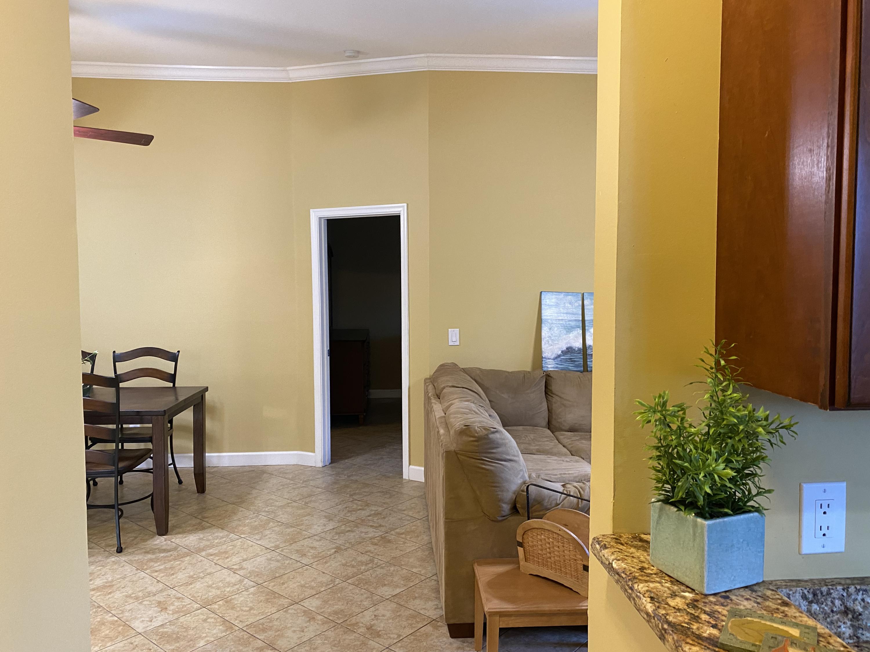 Available 12/01/2022. Lovely fully FURNISHED 1-story villa with 2 split Bedrooms, 2 Full Baths, and great living room space. Interior laundry, walk in closet in Master, cozy covered screened patio and storage. Turn-key with everything you need: linens, dishes, cookware, etc. Just bring your toothbrush! Association has pool and racketball, and maintains common grounds. Centrally located in Wellington, walking distance to shopping, restaurants, Publix. Pets are welcomed. Totally updated kitchen with granite, tile throughout (no carpet!).Payment options available: Wire, Official Check, Crypto.COMPLIMENTARY HALF DAY BOAT RIDE once a month for up to 5 guests.