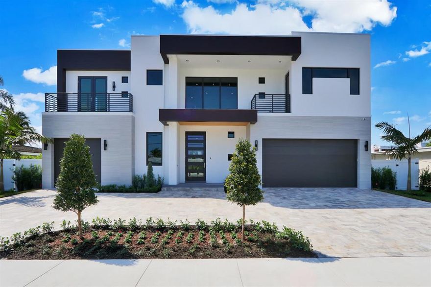 Bring your 80 ft yacht to this brand new No Fixed Bridge Boca Raton Deepwater Estate. South facing in the rear. 6 Bedrooms / 6.5 Bathrooms, large upstairs laundry room and elevator ready. Quality custom home built by Charles Thomas Builders. Ready March 2020.