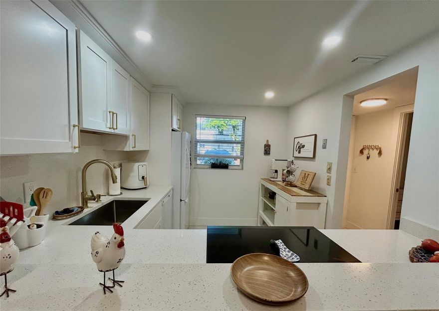 Welcome to you dream Florida abode Highly coveted 1 bed 1.5 bath Codo is an oasis of comfort,   Complete hurricane  protection via impact Doors & Windows , safety and tranquility  are assured , Beautiful Porcelain floors, Fully enclosed  Florida room beckons  calling you to bask in the glorious   Florida weather year round. Ample space for residents Guest, set in peaceful 55+community amenities  just down the street .Pool for lazy afternoon Tennis Courts, entertainment theater ,Gym , Basketball ,BBQ, Card room. All new kitchen , with granite , large sink , all new electrical appliances , Renovated bathroom , Impact windows , and much more, Accessible highways , every essential is within reach . Water, Cable,  Insurance all included ,