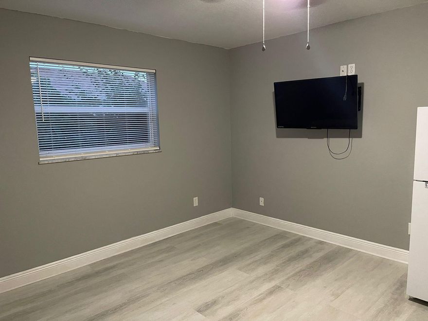 Move in ready efficiency/studio with private entrance, kitchenette, and parking available for one vehicle. All utilities included. Unit features a private bathroom and is furnished if desired, including refrigerator, microwave, Smart TV, and breakfast table with stools. Centrally located near Saint Lucie West and US-1, with convenient access to shopping, dining, and major highways, including I-95 and the Turnpike.