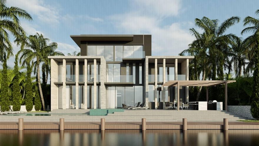 Where the waterfront meets exceptional architecture. New construction. Ultra-luxury waterfront estate offering 87' of WF with ocean access. 5 bedroom / 6+ bath. 6,273 SF under A/C. Designer chef's kitchen with custom hardwood cabinetry, La Cornue gas range, Thermador appliances, wine display, and oversized island seating. Italian porcelain and engineered hardwood flooring throughout. Amenities include elevator, home theatre, gym, game room, den, office, 2nd-floor laundry, and dual built-out primary closets. Striking resort-style saltwater pool, summer kitchen, and private full-service dock including electric and water—designed for effortless indoor-outdoor living and waterfront entertaining. Located in the exclusive gated community of Bal Harbour in East Ft. Lauderdale.