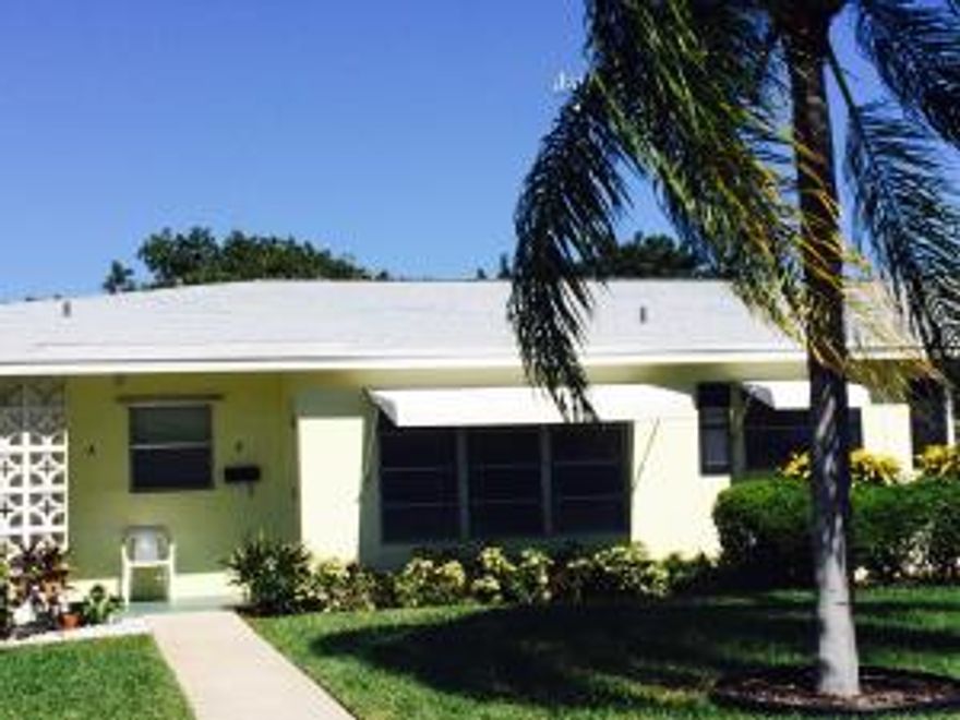 ATTRACTIVE 1 BEDRM UNIT WITH NEW TILE THRUOUT-LAID ON DIAGONAL.  SPACIOUS UNIT WITH ENCLOSED PORCH/USED AS DEN.  PLUS PATIO. FRESHLY PAINTED. NEW ROOF LAST YEAR.  ACTIVE CLUBHOUSE, POOL, SHUFFLEBOARD.  CLOSE TO SHOPPING..EASY ACCESS TO 95 AND BEACH