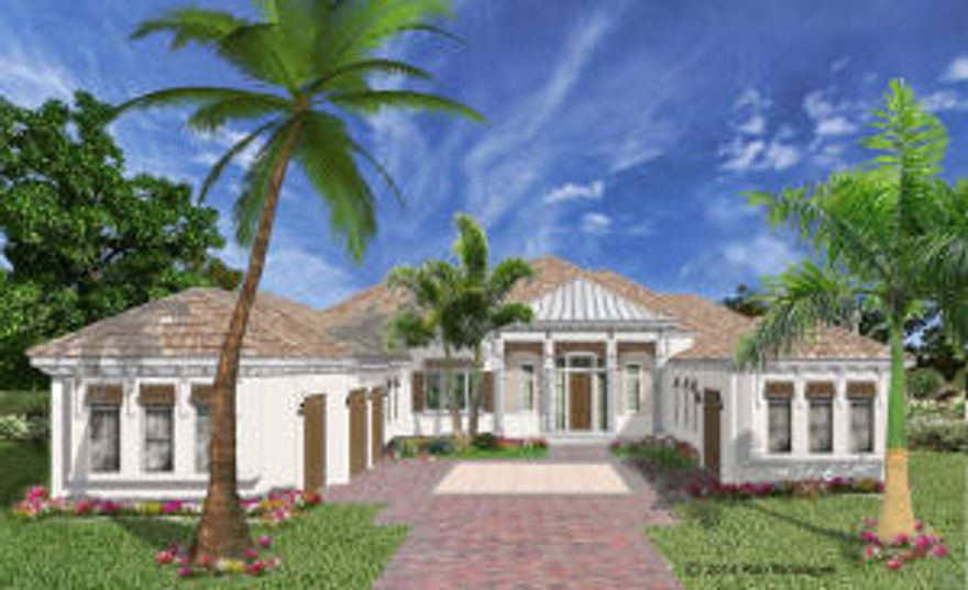 Exciting new transitional one story home with ideal location with serene golf views from your front yard and deep water dock in your backyard. Four bedrooms, 4 baths with two half baths, over 5,600 sq ft under air. Home is perfect for entertaining, with an attention grabbing glass-walled wine gallery between the living and dining rooms. Spacious floor plan encourages a natural flow between the indoors and outdoors. Enjoy the outdoors with summer kitchen, 40' pool and spa, 35' loggia, fire pit and your private dock for a boat up to 70' with no fixed bridges to the ocean. Completion date late Fall 2015. Great location on a quiet street and close to tee #1 of the championship east course. Required golf membership purchase conveys all the first class amenities of Admirals Cove including the