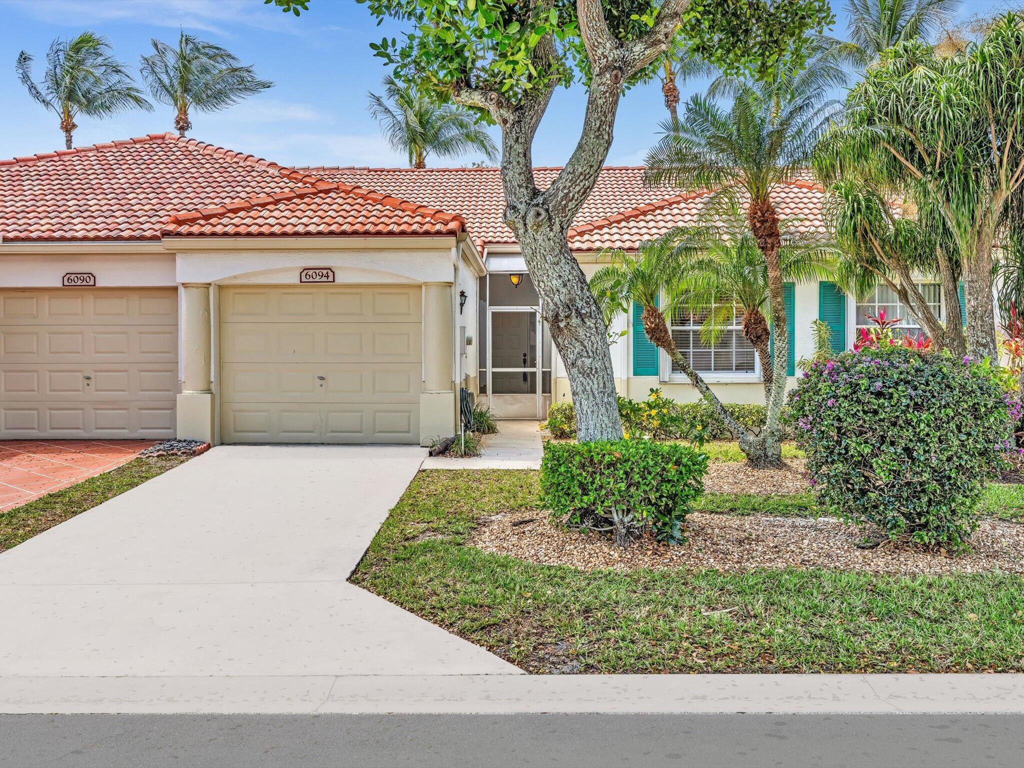 Welcome to your new home in Floral Lakes! Nestled in the heart of tranquility, this freshly painted and spacious two bed, two bath, one-story villa awaits its new resident. With vaulted ceilings adding to its airy charm, this home also boasts a 1-car garage for your convenience. Peace of mind with accordion hurricane protection throughout. A screened back patio is the perfect spot to savor morning coffee. Inside, discover a white, bright eat-in kitchen, with newer appliances offering both functionality and style. Convenience of an interior washer/dryer. Embrace the vibrant community spirit with a plethora of activities to indulge in: pool, hot tub, card clubs, pickleball, tennis, gym, or get creative in the arts & crafts room. Don't miss the opportunity to live & play in Floral Lakes