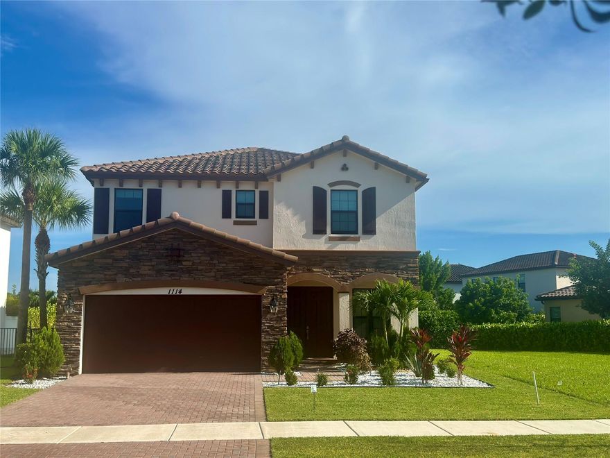 New Price to Sell !!! Two-story lakefront home in BellaSera, 2,385 Sqft., 5 bedrooms, 3 full baths. Four upstairs bedrooms include a master suite with lake views. Custom heated luxury pool with integrated spa and furnished poolside lounge. Sold fully furnished with high-end furniture and appliances (including 85” and 75” Sony TVs). Open-concept design maximizes natural light and flow. Two-car garage. Resort-style community amenities: clubhouse, heated pool, fitness center, sports courts, and 24-hour security. Prime location near top schools, medical centers, shopping, and entertainment.