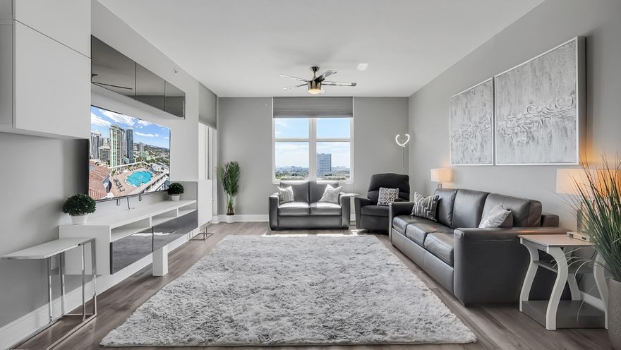 TURNKEY PRISTINE 2/2 unit with over $20k upgrades including new floors, top quality AC unit, large W/D, HWH, smart kitchen range, showers, tall toilets, vanity, closet doors, sleek modern LR wall unit, Nest Thermostat, keyless entry, custom window treatments, custom closet organizers and decor. Luxury building amenities include a stunning rooftop pool and glass sky lounge w incredible panoramic views, a state of the art fully equipped gym, basketball court, handball court, sauna, steam rm, yoga studio, massage rm, business center, grill area, 24 hr concierge, security, designated covered pkg space, valet pkg and more. Pets allowed! Furnishings Negotiable. Call Agent or use ShowingTime to schedule​​‌​​​​‌​‌​​​‌‌​​​‌‌‌​​‌​​‌‌​​​​ showing.