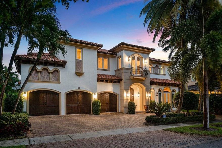 Gorgeous custom built mediterranean home for the avid boater. This stunning home features a grand foyer, dedicated office, wine room. large chef's kitchen with top of the line appliances, 90ft of water frontage with no fixed bridges, first and second floor concrete construction, elevator, full hurricane impact windows, heated pool with spa and so much more.