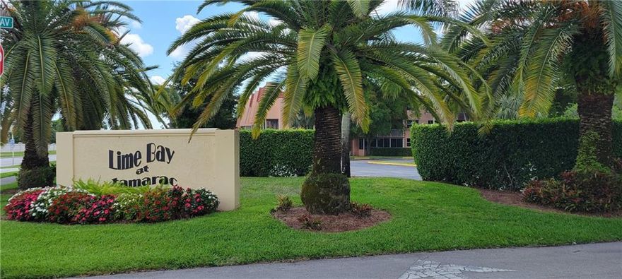 Corner unit 2/2 on the first floor, easy access to the garden in the back, this unit is partially upgraded, the master bedroom an bathroom, the appliances are all in good condition. Lime Bay is a 55+ community that offers lots of amenities for a relaxing living experience. Clubhouse, multiple pools, main pool exercise room, game room, tennis courts, barbecue and more, Water, cable.As per association no rentals for 3 years of ownership, 715 credit score, 30k income, HO6 policy is required, minimum down payment is 25%. Pets are allowed up to 15lbs.
