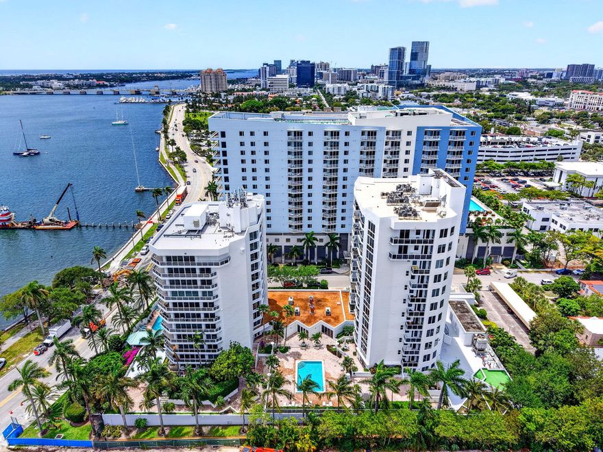 Welcome to this stylishly designed Flagler Dr. open airy one bedroom loft. The unit features 10' ceilings, floor to ceiling impact glass balcony sliders, sleek kitchen with stainless appliances, and washer/dryer. Villa Lofts is a highly desirable 12 story Bldg. comprised of 38 units. 4 units share a private vestibule of this 3rd floor unit. The Lofts is a full service building with 24hr doormen. Featuring two swimming pools, sauna, spa, outdoor grilling, fitness room, secret gardens, landscaped dog walking area, library and much more. All assessments paid. Building newly painted and updated. You are steps away from premier dining, shopping, cultural, and outdoor recreation. PBI Airport 10min away.
