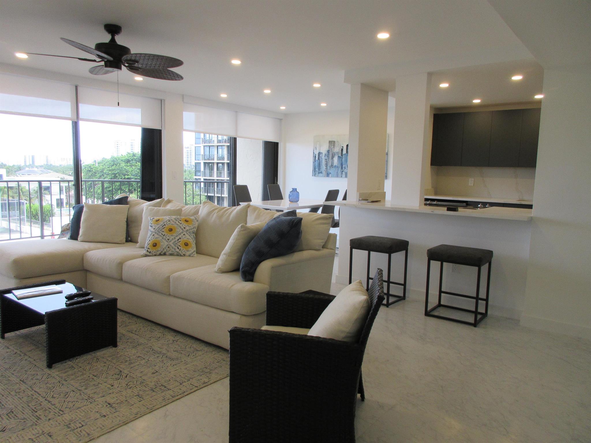 Step into luxury with this beautifully renovated and immaculate 2-bedroom, 2-bathroom condo in the highly desirable Porta Bella East community. This sleek, modern unit features elegant porcelain flooring, brand-new appliances, custom built-in closets, and designer LED recessed lighting throughout. Enjoy spa-inspired bathrooms, a chef-style kitchen, and an oversized private balcony perfect for morning coffee or evening relaxation.Porta Bella East offers resort-style living with state-of-the-art amenities and a stunning newly renovated lobby. You'll love the unbeatable location--just minutes from world-class dining, shopping, and the beach! Don't miss your chance to live in style--this incredible opportunity won't last long!