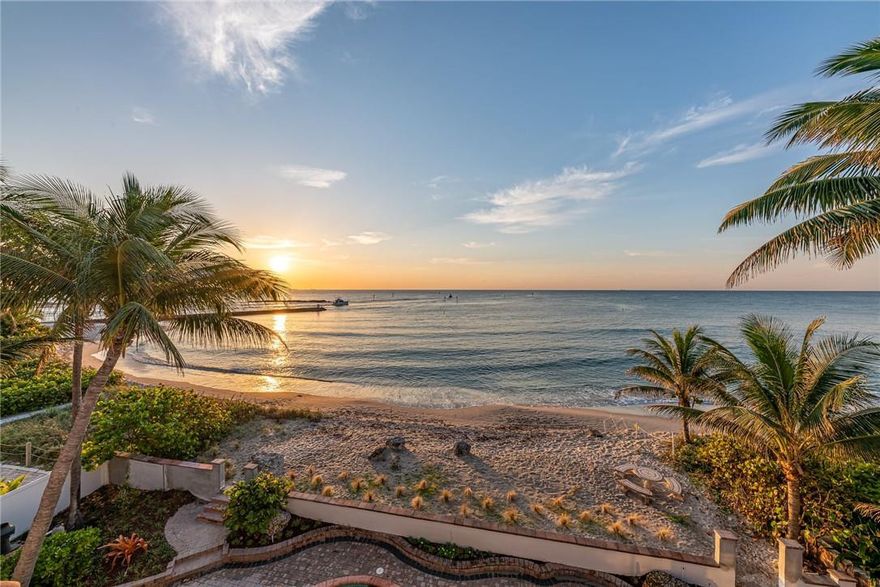 Luxurious, recently renovated oceanfront home, rarely available, and directly on the Atlantic Ocean. Enjoy views of the sunrise each morning, the lighthouse and the Hillsboro inlet. The constant flow of boats will delight you all day long & the gorgeous moon in the evening over the ocean will captivate you. Enjoy Fort Lauderdale's Air & Sea show from your back yard, 4th of July fireworks from your choice of the home's 5 balconies. There's room to expand or add an additional garage space. This impeccable home features 2 oversized living rooms, 2 master bedroom suites with custom closets, office or 4th bedroom, & a rooftop wet bar which could be the 5th bedroom. Impact windows & doors, Lutron system, plenty of parking, electric privacy gate, new Ac systems. Schedule a private tour!