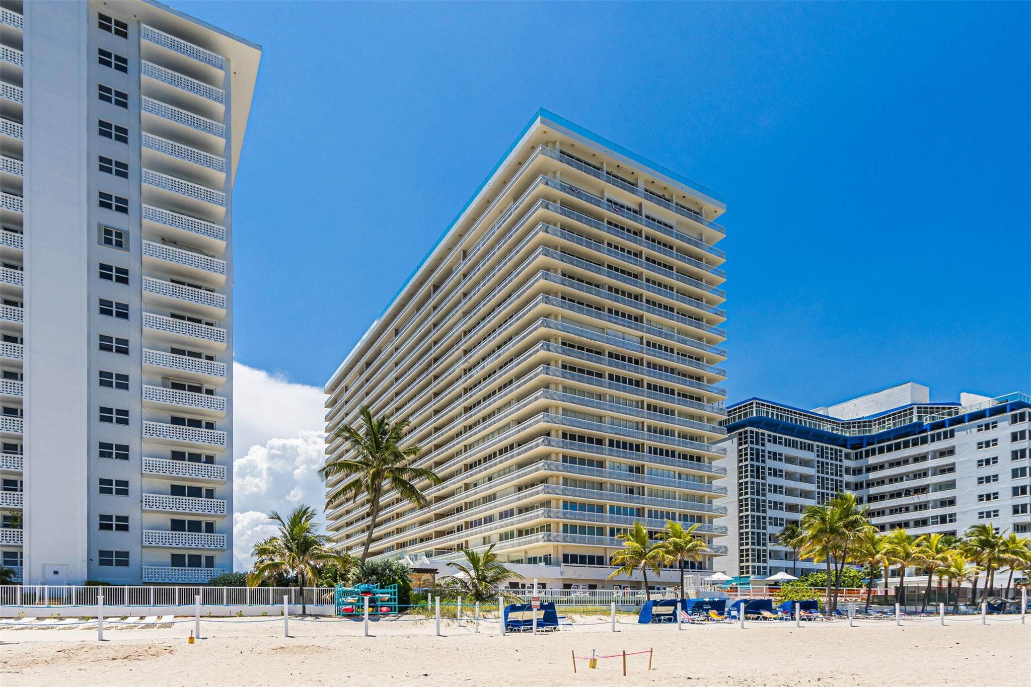 Located on the prestigious Galt Ocean drive, this ocean front condo building has direct deeded ocean access and views of the intercoastal waterway. Resort style amenities include a multimillion-dollar renovation of the 19th floor rooftop pool, gym and spacious rooftop deck with a 360 view. Beach cabanas, a BBQ area and bocce ball are all available at beach level. Pickleball coming soon! For the owner who wants to live the South Florida lifestyle, this condo allows you to place your personal touch on all aspects of your new home. The spacious two bed two bath unit has a balcony with views of the ocean, the city and intercoastal waterway. Washer and dryer in the unit and walk in closets in both bedrooms. Floor to ceiling windows allow natural light to shine through. Full-service building.