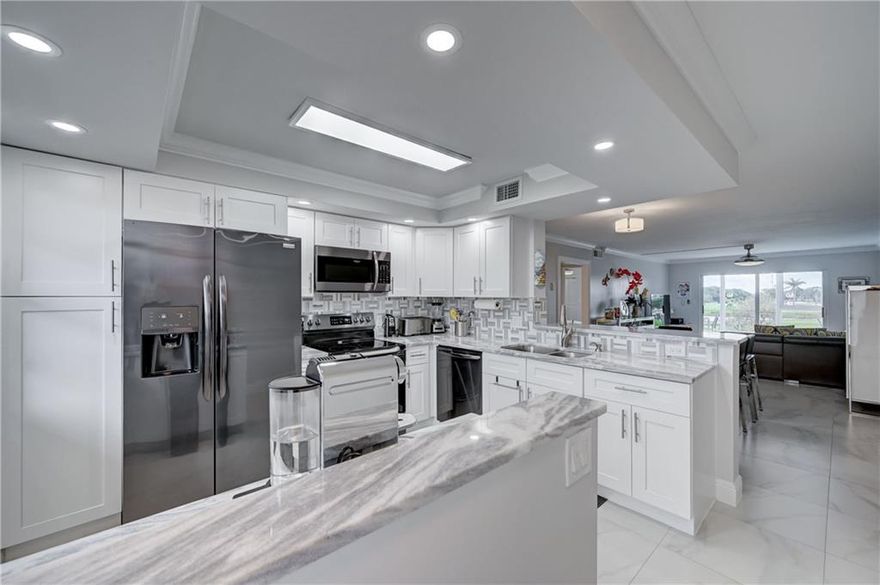 *REMODELED*OPEN KITCHEN*MULTI-POINT IMPACT FRONT DOOR*SMOOTH CEILINGS (NO POPCORN)*WINE COOLER IN KITCHEN*FANS IN LIVING, BEDROOMS, AND PATIO,2  ARE RETRACTABLE FANS*CALIFORNIA CLOSETS*IMPACT WINDOWS IN KITCHEN & GUEST BEDROOM +PATIO ENCLOSURE*PORCELAIN EUROPEAN TILE THROUGHOUT*SEALED MARBLE COUNTERTOPS*UPDATED BASEBOARDS WITH ELECTRICITY UP TO CODE*A/C DUCTS JUST CLEANED*AUTOMATIC SHADES ON SOLARIUM*BOTH BATHROOMS UPDATED WITH NEW CABINETS & TOILETS*CEILINGS IN BATHROOMS W/LED LIGHTING*NEW INTERIOR SLIDING GLASS DOORS IN BEDROOM & LIVING ROOM* NEW UPDATED FUSE BOX, WATER & GOLF PANORAMIC VIEWS*SEE ALL PHOTOS THEN SEE FOR YOURSELF! EZ TO SHOW! *SEE ATTACHMENT FURNITURE FOR SALE*55+ACTIVE SENIOR COMMUNITY* GOOD INCOME AND GOOD CREDIT REQUIRED BY THE ASSOCIATION Disclaimer:  The information contained in this listing is not verified for authenticity or accuracy and is not guaranteed. This information is provided exclusively for consumers’ personal, non-commercial use and may not be used for any purpose other than to identify prospective properties consumers may be interested in purchasing.  Any photographs contained in this listing are for the sole purpose of showing a basic description and layout of the property and should not be relied on in lieu of independent inspection of the property.  The consumer is required to independently verify appliances, light fixtures and/or any other personal property that may or may not be included in the purchase of the property.