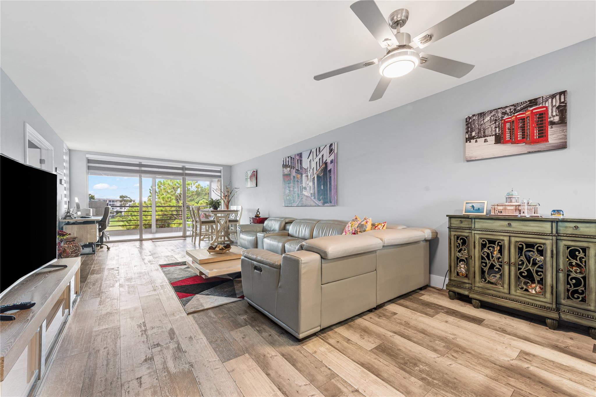 LOVE where you live in this beautifully renovated 4th Floor condo. Only 5 floors in this recently renovated
building located in the most desirable spot in Palm-Aire. EZ access to entrances & exits, casino, theater, Publix,
walking trails, heated pool, etc. Building upgrades include keyless entry & new pool amenities (2019). This one has it all, nothing like it on the market, a/c 2018, gorgeous water/scratch proof 12mil Parkay flooring, stunning high-end Bathrooms. Master BDRM suite w/Walk-In Closet. Designer kitchen feat. Quartz counter & newer appliances with new LG French Door refrigerator. Impact windows in 2nd bedroom/family room. WASHER & DRYER. Storm shutters on balcony. Beautiful golf & water views with plenty of trees for shade & privacy. A must see!