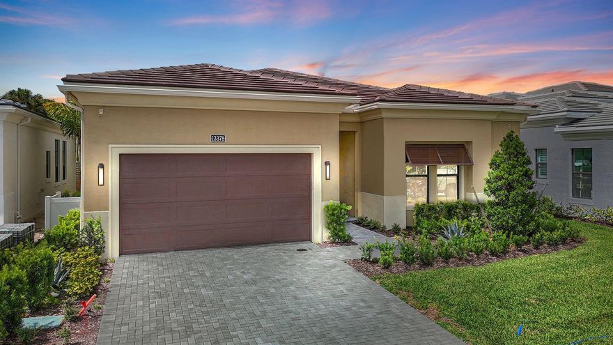 Welcome to 13378 Artisan Circle, a stunning never-lived-in highly desired Laurens model. Located in Artistry, a premier gated community in Palm Beach Gardens. This elegant single-story home offers 2,971 sq ft of refined living space with 4 bedrooms, 3 bathrooms plus office and open layout designed for luxury and comfort! Enjoy a chef's kitchen with premium appliances, a spacious great room filled with natural light, and a luxurious primary suite with dual walk-in closets and a spa-like bathroom. Additional highlights include a two-car garage, impact windows and doors and a beautifully landscaped backyard with a covered lanai.