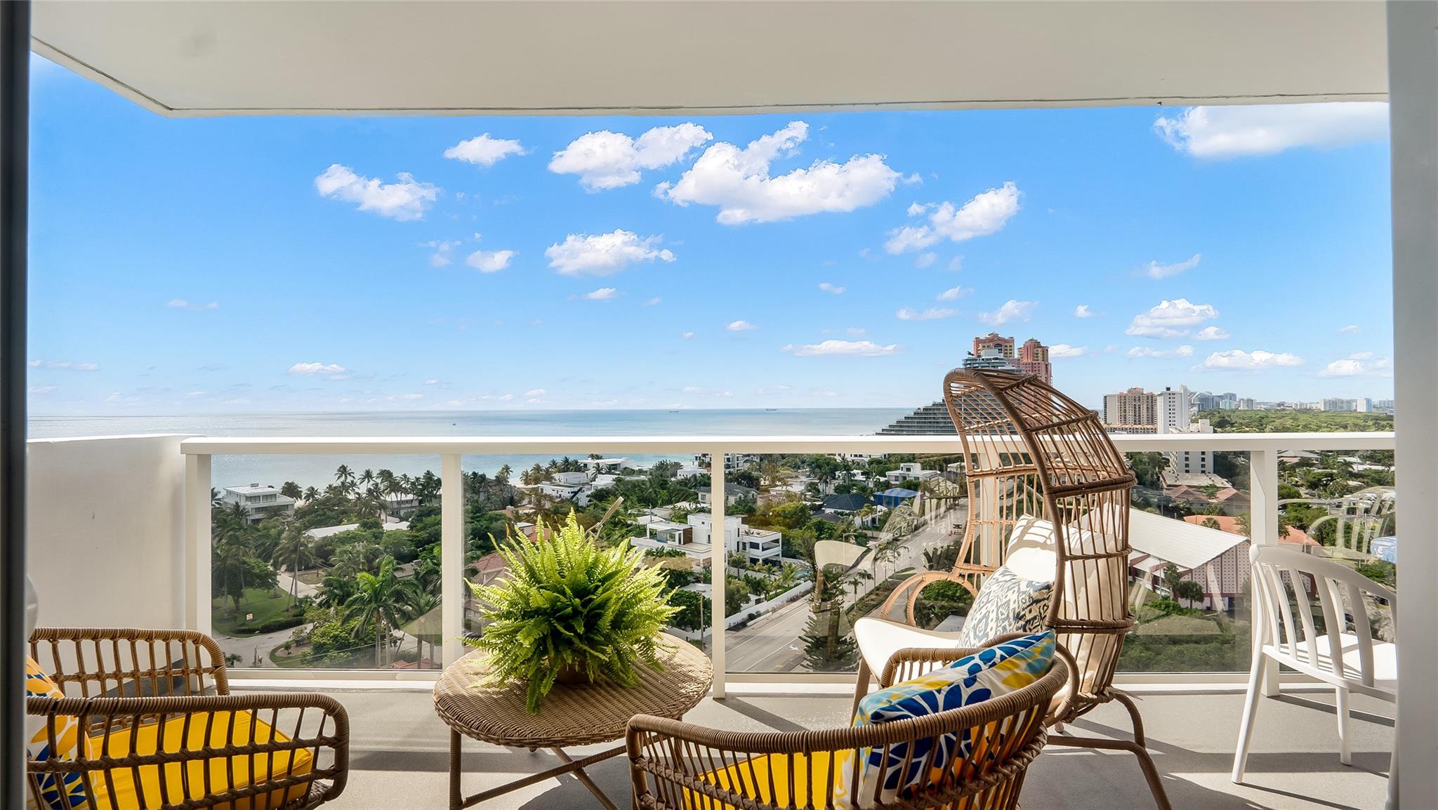 Breathtaking ocean, Intracoastal, and skyline views await from this fully renovated 15th-floor residence—just steps from the sand! This spacious condo has been beautifully updated with a modern open kitchen, stylish bathrooms, new impact glass windows and doors, and sleek electric shades. Enjoy peace of mind with a new roof, recently completed 40- & 50-year recertifications, and all assessments fully paid. The building has undergone significant upgrades, offering resort-style amenities including pool, gym, sauna, and a secured lobby. Association fee covers cable and internet. Incredible value for a move-in ready beachfront home with million-dollar views!