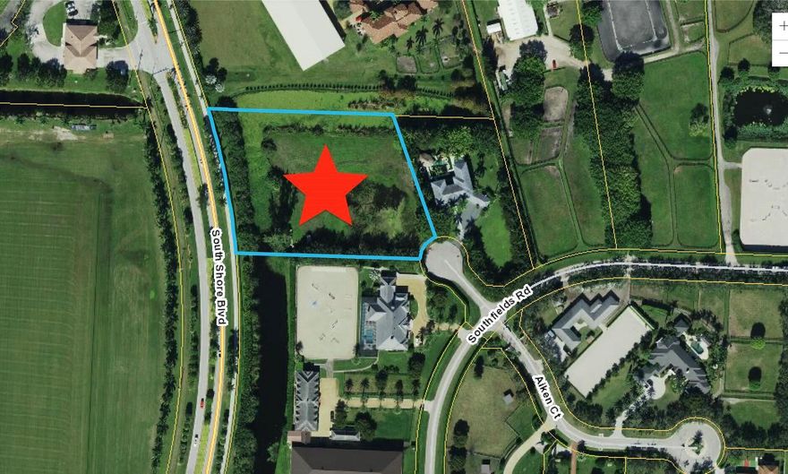 Build your dream barn and/or luxurious residence at this 2.74 acre lot that's now offered separately for sale! Within golf cart distance to all the horse show venues, this corner lot is a hidden gem with so many possibilities! Located in a quiet cul-de-sac in the sought after equestrian community of Southfields, this is a rare find! An almost 8,000 sq ft, newly renovated, ultra luxury residence is also offered for sale adjacent to this lot, see separate listing: RX-11011964.