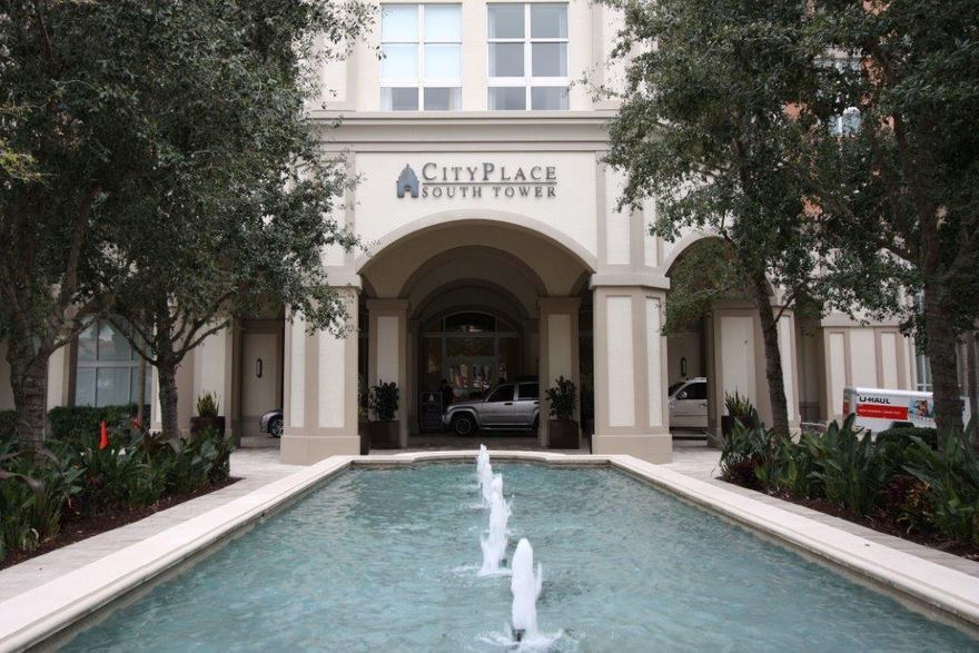 Amazing 3bedroom, 2bath condo located on the 17th floor features over 1600sq. feet of comfortable living space and is located in the resort-style living of City Place South Tower. Beautiful Imported Italian style cabinets, granite countertops, stainless steel appliances, built-in wine cooler, and beautiful marble flooring throughout the main living areas. Split bedroom floor plan with walk-in closets, ceiling fans, and 9' ceilings throughout! All bathrooms offer marble counters, walk-in showers, and the master bath is equipped with a large roman tub & double sinks. The oversized balcony wraps around from the family room to the master bedroom allowing access from each room. South Tower is a full-service building with 24 hr concierge, heated pool, state-of-the-art fitness center and​​‌​​​​‌​‌​​​‌‌​​​‌‌‌​​‌​​‌‌​​​​ more!