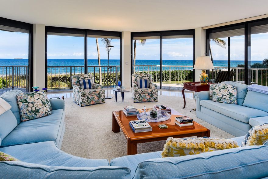 Rare unit offered in Palm Beaches most exclusive oceanfront residence - You enter this prominent address of The 2770 through its' gated entry along the tree-lined drive. The moment you step out of your private elevator, you are greeted by a panoramic ocean view. This sensational open floor plan offers 3 elegant Bedroom Suites with stunning direct ocean views from every room that access the wraparound balcony and 3.5 Bathrooms. In addition, you have your own private air conditioned 365 square foot Poolside Cabana that can be used as a 4th Bedroom.  Inside this spacious direct oceanfront residence you will enjoy 4,040 interior square feet with 9 foot ceilings. There is a gallery entry that will showcase your favorite artwork and an intimate Formal Dining Room to entertain family