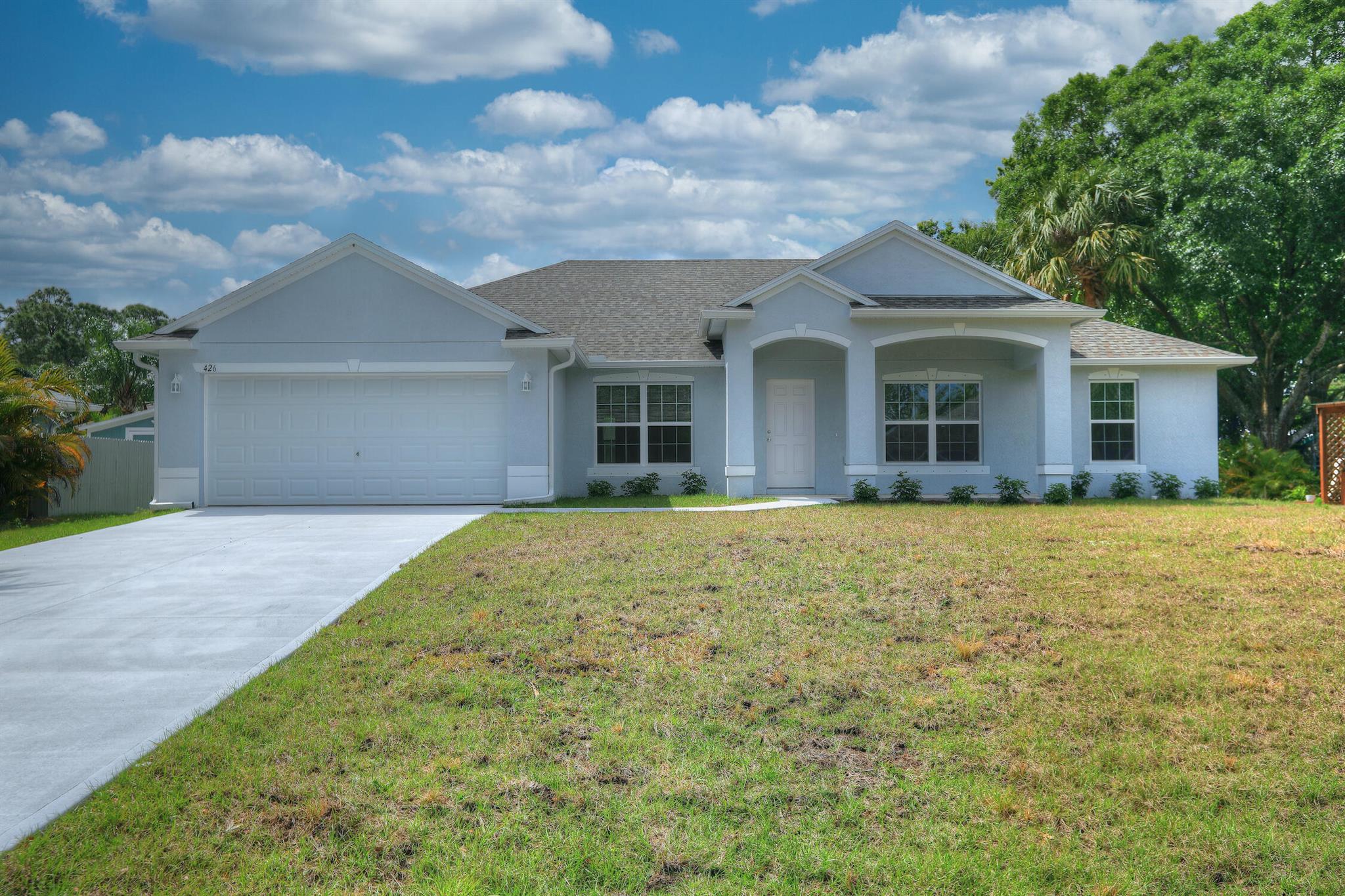 Be the first to live in this new 3 bedroom, 2 bathroom concrete block home with all tile floors and over 2,000 square feet of living space. This spacious home features an open floorplan, kitchen with pantry, walk-in closet in the master bedroom, garden tub and shower in the master bathroom. The open floorplan is great for entertaining as is the large lanai which provides the perfect way to enjoy the Florida weather.