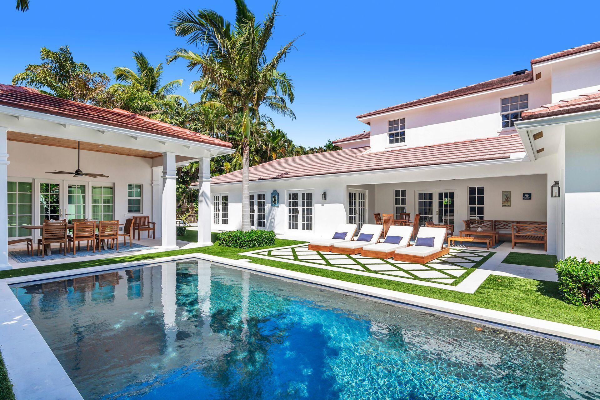 Enjoy luxury living at this Historic El CID Estate. Situated on a spacious 13,000 square foot lot on the prestigious Intracoastal block, this magnificent property offers an unparalleled lifestyle experience. Step inside the 5 bedroom, 4.5 bath main house and be greeted by dramatic high ceilings meticulously designed to offer both comfort and elegance. The newly constructed 1/1 Guest house/Cabana provides additional space for guests or can serve as a tranquil retreat for relaxation. Boasting new wide plank oak floors in the expansive living room sets the stage for effortless entertaining. Whether hosting intimate gatherings or grand affairs, the seamless flow of this home ensures every occasion is memorable. The first-floor primary suite exudes sophistication and charm, featuring a newly