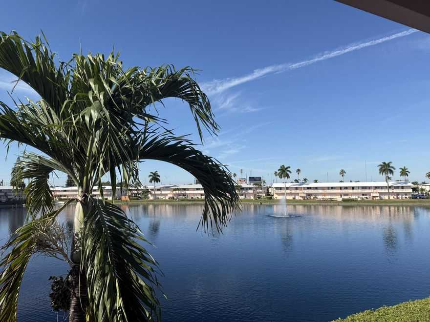 Nicely furnished top floor 1-bedroom unit with stunning lake views just steps from the clubhouse. Features include hurricane shutters and tile flooring throughout. Located in a wonderful community featuring a pool with beautiful lake views, shuffleboard, clubhouse, organized activities, and more. Conveniently close to shopping, restaurants, and public transportation.