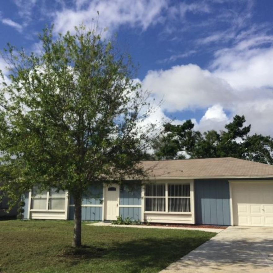 Clean well maintained rental home in a nice quiet neighborhood. Has a Bonus room, which can be used as an Office/Den or a 3rd Bedroom. Just 15 minutes to the Indian River Lagoon and another 15 minutes to the Beach. Close to shopping, schools, hospitals and churches. Rent this home and enjoy the Florida sunshine, and its Community pool. NOTE: Owner will be willing to charge two months only (First Month and Security Deposit ONLY). Or Tenant pays Three Months and Rent will be reduced too $1300.00 a month.