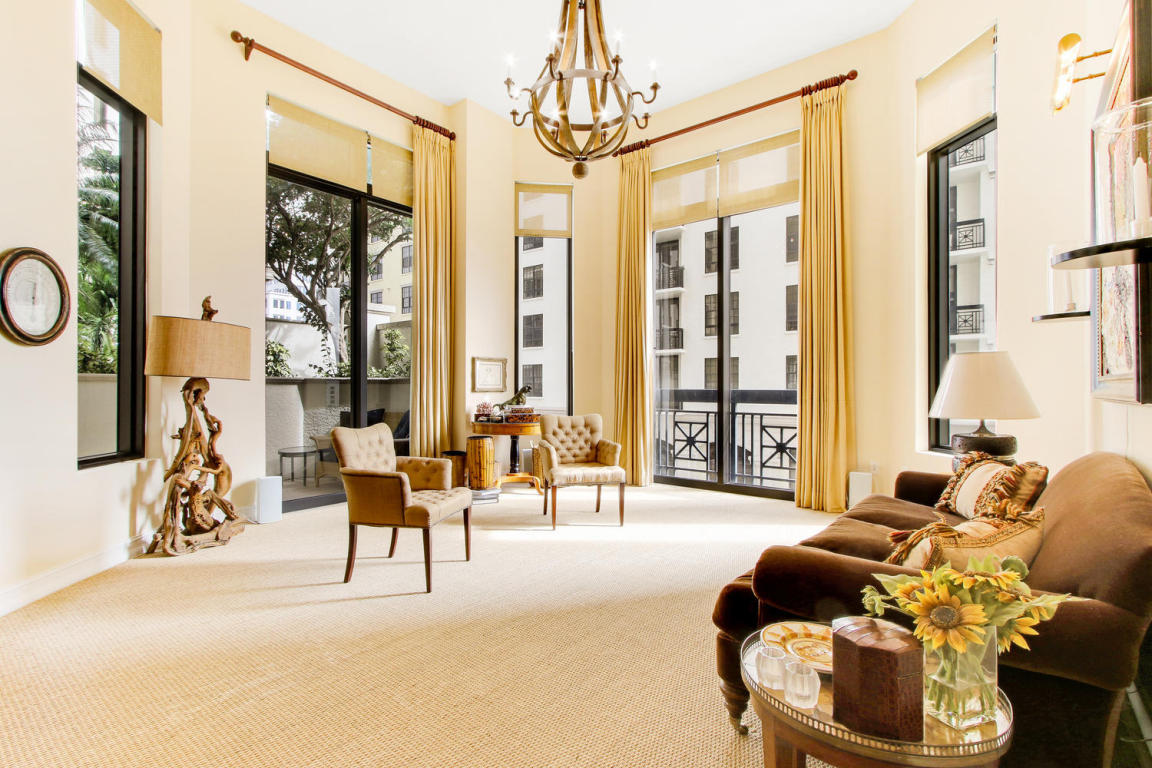 One of a kind spacious unit in Two City Plaza! These sky-high ceilings, open space, and private access to the zen garden makes this apartment feel more like a townhouse! Rent in one of downtown West Palm Beach's premier buildings! With units from the mid $200's to over $2m residents at Two City Plaza can enjoy 24hr security, full service valet parking, steam room, sauna, fitness center, elegant club room for entertaining, lushly landscaped plaza garden, indoor & outdoor movie theaters and heated rooftop swimming pool with panoramic views of the Ocean, Intracoastal & city. Just outside of the building you will find convenience at your fingertipsa quick walk to CityPlace or Clematis, less than 1 mile from the beach, minutes away from Palm Beach Island and a 10 minute drive to PBI airport.
