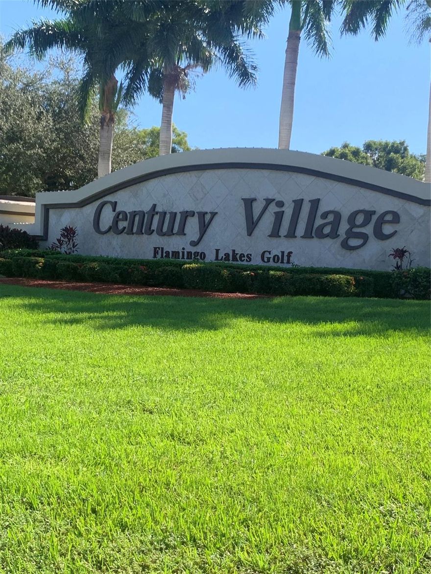 LARGEST ONE BEDROOM 1 1/2 BATHROOM IN THE COMMUNITY* THIS IS A "NANDINA MODEL"* FRESHLY PAINTED* VERY CLEAN AND READY FOR IMMEDIATE OCCUPANCY* SPECTACULAR POOL AREA VIEW* COME LIVE THE LIFESTYLE IN CENTURY VILLAGE* WASHER AND DRYER IN UNIT! TOO MANY AMENTIES TO LIST!!