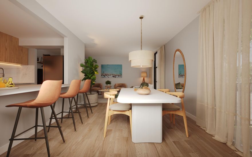 Corner 2BR/2BA residence in a gated waterfront island community, offered partially furnished for effortless move-in or investment. This coveted corner unit features a split floor plan, floor-to-ceiling impact windows, and a wraparound terrace with stunning New River and pool views—enjoy a daily boat parade and breathtaking sunsets. The modern kitchen showcases sleek light cabinetry, quartz countertops, stainless appliances, and recessed lighting. Resort-style amenities include 3 heated pools, tennis courts, gym, and Kayak/canoe/bicycle storage. Deep-water dockage up to 50' available at $38 per linear foot annually, no fixed bridges for direct ocean access. Prime location near Las Olas, downtown, airport, and major highways.