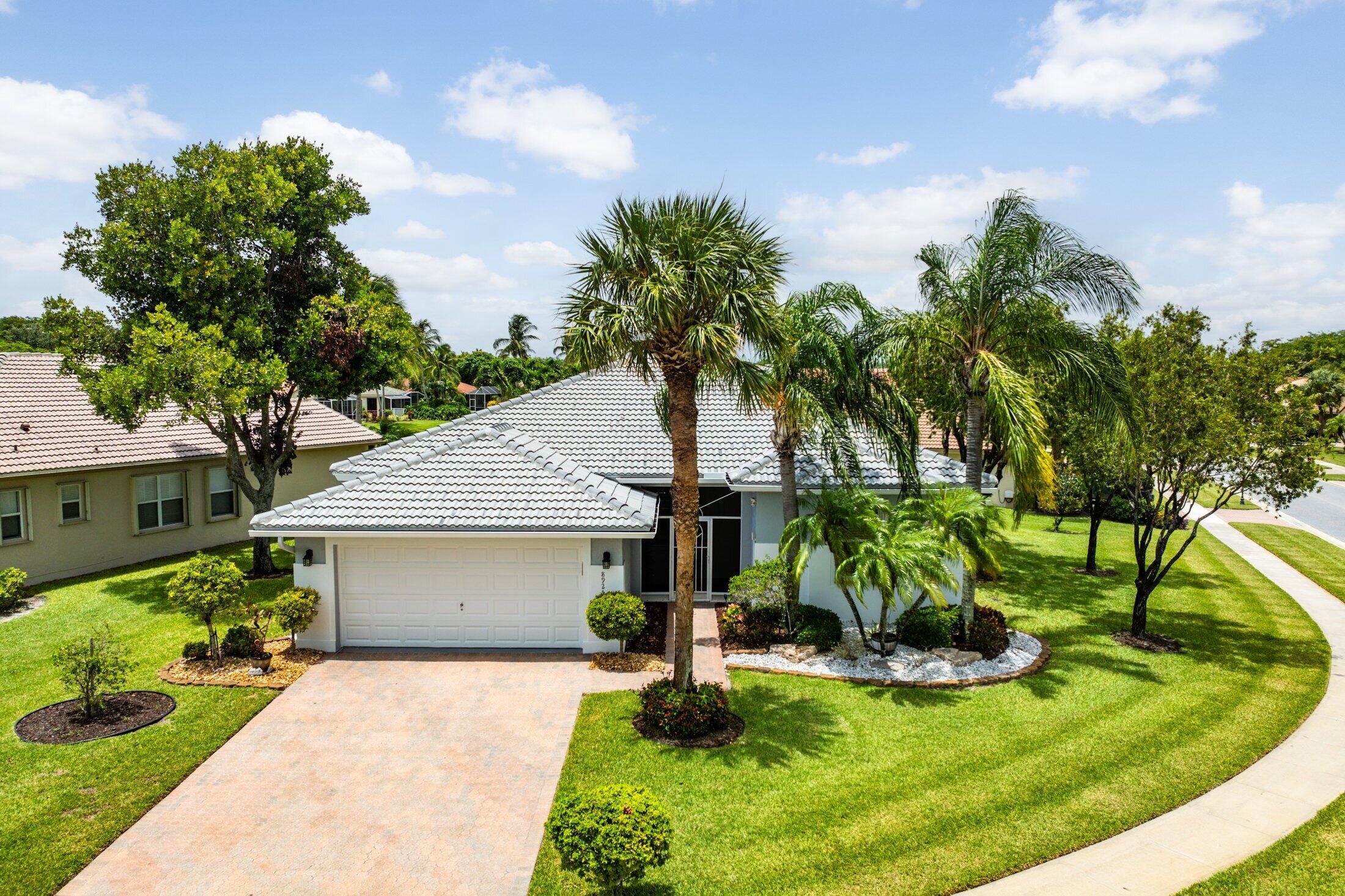 Welcome to this Beautiful Mediterranean move-in ready home situated on an Oversized Corner lot with Lake Front Views! Wonderfully Maintained residence features a New Roof, Stylish Laminate & Ceramic Tiled flooring, Open & Bright layout, Kitchen w/ Huge Island, offers the perfect blend of comfort and resort-style living. Enjoy serene lake views and the expanded screened patio, ideal for outdoor relaxation & entertaining. Venetian Isles is a 5-star Gated Community with Gorgeous Clubhouse, State-of-the-Art Theater, Fitness center, Pickleball, Tennis courts, Resort Style pool, hot tub & 2nd Floor Bar & Terrace! Conveniently located Near Premier Shopping & Dining in Boynton Beach, Wellington & West Palm Beach. This home is a perfect retreat for active adults seeking Luxury & Convenience!