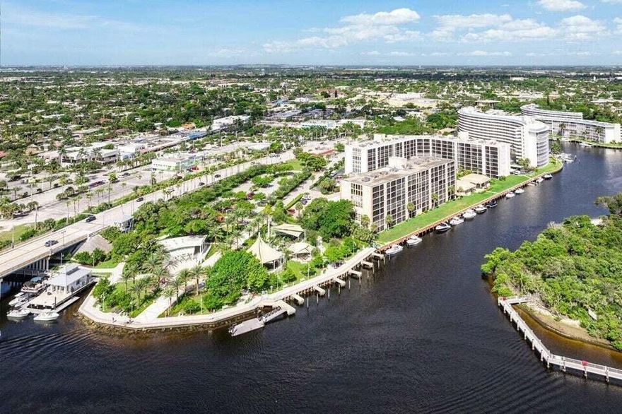 Great location on the water! Spectacular river, intracoastal, & preserve views from this 2/2 unit in the newly renovated Hillsboro Landings 2 all ages community. You even get a glimpse of the ocean from this totally updated apt. w/ SS appliances, granite, 35x35 marble flooring, modern fixtures, seamless glass shower doors, plantation shutters, remote blind in primary bedroom, in unit washer/dryer, & impact windows & doors. Amenities galore including heated pool, fitness room, updated clubhouse, grilling area, community dock & assigned covered parking. Stroll over the bridge & you are just a couple of blocks to one of south FL's premier beaches.  Stroll under the bridge via Sullivan Park next door and you will be greeted by numerous restaurants & shops in The Cove. Checks all the boxes!