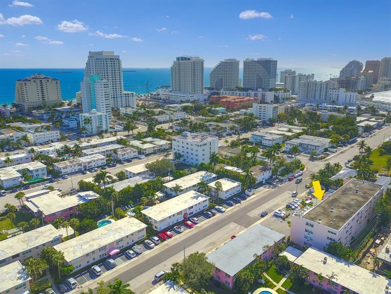 Gorgeous, completely remodeled & tastefully Furnished or Unfurnished, 1bd/1ba condo on 1st floor with parking spot in front of the unit and only a few steps to the heated pool. The unit features open floor-plan, SS appliances, remodeled kitchen & bathroom & marble floors throughout. Building features includes Laundry Room, Party Room & Heated Pool. Harwick House is a boutique building with only 36 units located just 2 blocks from the Ocean & less than a mile to Las Olas and Sunrise Blvd bridges, World famous shopping, dining and entertainment. MIN 600 CREDIT SCORE REQUIRED for all occupants. Total household monthly income must be over $5000/month. First, last & security is required to move in. Water/Sewer, Trash, Landscaping & HOA Fees are Included in Rent. No pets allowed, no exceptions!