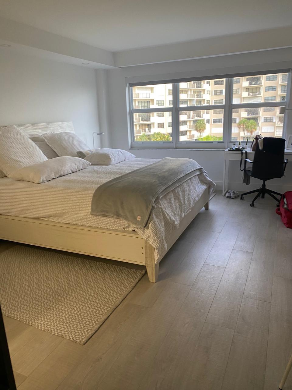 Spend the season in comfort at this oceanfront condo with everything you need for a relaxing stay. This 2-bedroom, 2-bath unit offers ocean views and a split bedroom layout. The primary bedroom has a king bed, while the guest room has two twins with trundles that can also be converted into a queen. The balcony sits high up with privacy walls, perfect for enjoying the view without distraction. Wi-Fi, cable, water, and trash are all included. The community is designed for convenience and fun, featuring a beachfront outdoor kitchen with an ice maker, refrigerator, freezer, and sink, plus nearby gas and charcoal grills, tables, and plenty of seating. Other amenities include multiple pools, tennis courts, shuffleboard, a putting green, men’s and women’s saunas and fitness centers