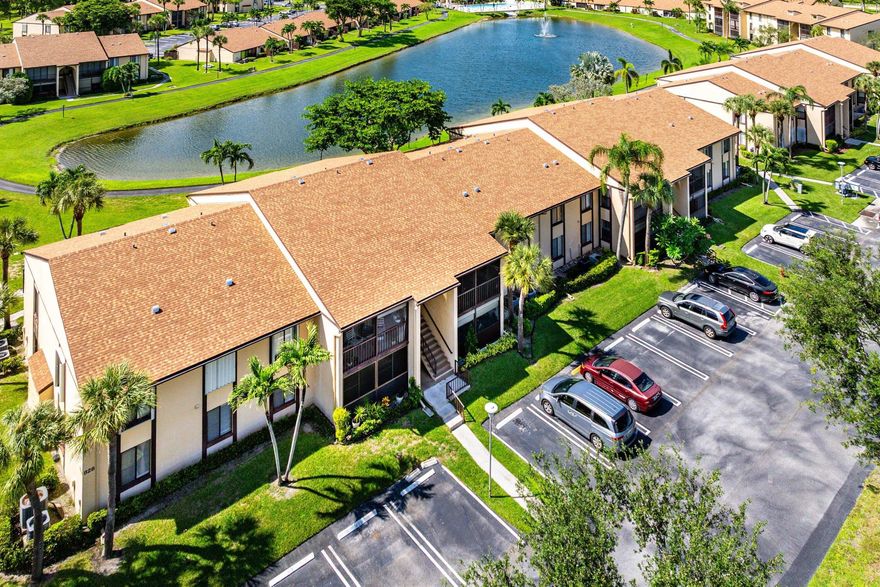 New to the market is this spacious first-floor 3 bedroom, 2-bath condo located in Pine Ridge North Village IV, a vibrant 55+ community in Greenacres, Florida. Residents enjoy a heated pool and hot tub, tennis and pickleball courts, shuffleboard and bocce, as well as two beautiful lakes, one of which is surrounded by a paved walking path, and multiple picnic areas with charcoal grills for everyone's enjoyment. The HOA fee conveniently covers cable, water, and exterior maintenance, and with rentals allowed immediately, this condo is an ideal choice for both a new homeowner or an investor. Roof replaced in 2024.