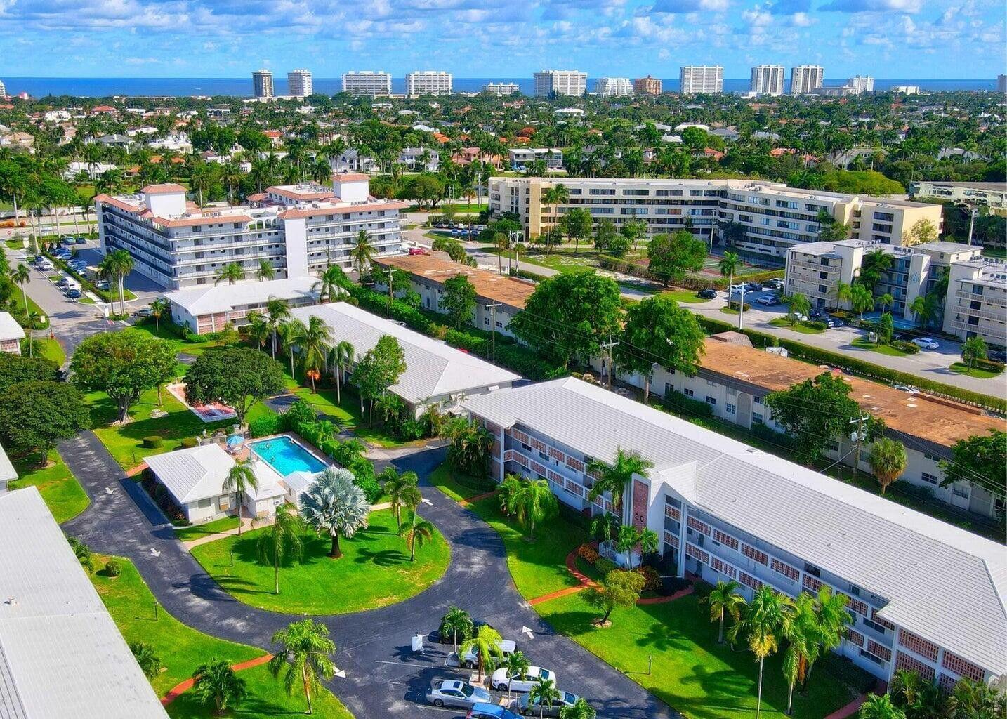 Live the easy life in Palm Royal, a tranquil 55+ community in the heart of Boca Raton. This beautifully updated 2-bedroom, 2-bath condo is being offered fully furnished and features new LG appliances, upgraded flooring, and contemporary kitchen and bathroom renovations. Ideally located within walking distance to shopping and dining, and just one mile from the beach.