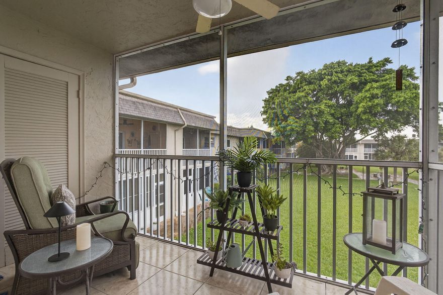 SPACIOUS AND BEAUTIFULLY UPDATED 2 BED -2 FULL BATH SECOND FLOOR CONDO IN THE HIGHLY SOUGHT ATER OXFORD ASSOCIATION.  THIS SUNNY LIGHT AND BRIGHT UNIT FEATURES TILE FLOORING THROUGHOUT, AN UPDATED KITCHEN WITH GRANITE COUNTER TOP, HIGH END APPLIANCES , BEAUTIFULLY UPDATED BATHROOMS INCLUDING A SHOWER ENSUITE, CENTRAL AIR AND A WASHER AND DRYER.  ENJOY A LOVELY VIEW FROM THE LANAI JUST OFF THE LIVING ROOM. OR GO OUTSIDE AND RELAX IN THE BEAUTIFUL COURTYARD.  THE BUILDING HAS 2 LIFTS.The oxford association recent upgrades include all new plumbing and a new roof.  Oxford association  has a large laundry room alongside it's private pool.  COME & ENJOY RESORT STYLE LIVING IN THIS GATED COMMUNITY FOR ADULTS 55 +.  CLUBHOUSE features a theater, indoor pool, card room, community/party room,   Pickleball ,bocce and two outdoor pools. Numerous heated outdoor pools throughout the community. Separate fitness center with gym , outdoor heated pool and a resistance pool. Two guarded gates and 24 hour roving security patrol. GREAT LOCATION: close to shops, restaurants, PBI airport and beaches.