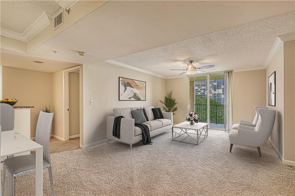 THIS STUNNING 2BD/2BA SPLIT FLOOR PLAN OVERLOOKS THE PLUSH TROPICAL GARDENS, RIVER & CITY SKYLINE. FEATURES INCLUDE GRANITE COUNTERTOPS IN THE KITCHEN & BATHS, STAINLESS STEEL APPLIANCES, PLENTY OF CABINETRY, WASHER/DRYER IN THE UNIT, WALK IN CLOSET IN THE MASTER, NEW CARPET IN THE LIVING AREAS & BEDROOMS, TILE FLOORS IN THE KITCHEN & BATHS. THE UNIT HAS ALSO BEEN FRESHLY PAINTED THROUGHOUT. BUILDING AMENITIES INCLUDE RESORT STYLE POOL, CABANAS, SUMMER KITCHEN, LARGE FITNESS CENTER, PARTY ROOM, BILLIARDS ROOM, INTERNET CAFÉ W/ FULL KITCHEN, & MORE!