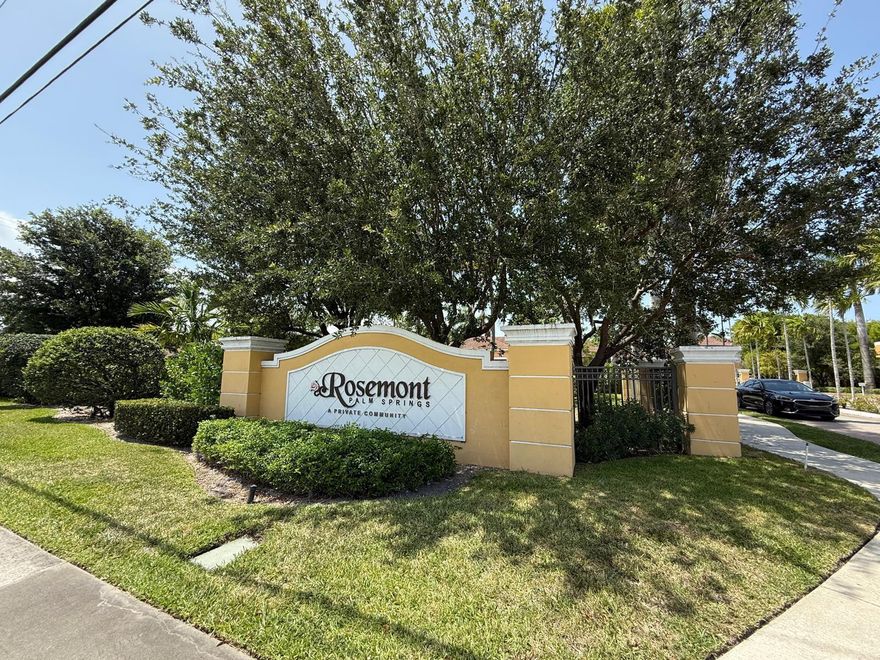 Spacious and well-maintained 3/2 rental in the gated community of Rosemont, just off Forest Hill Blvd and Davis Rd. This upstairs unit offers a private first-floor entrance with storage, modern appliances, a brand-new AC, and a 90-sq-ft balcony overlooking the canal. Enjoy lush green spaces, community security, and quick access to I-95, shopping, dining, and PBI Airport (10 minutes away). Near two magnet schools (middle and high). Two-car max parking. Pets allowed with approval. Minimum 685 credit score required.