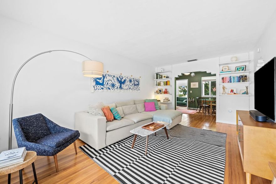 Tucked away in a quiet pocket just outside of Silver Bluff, this 2bed, 1bath home offers the perfect balance of neighborhood charm and urban convenience. Ideally located just minutes from Coconut Grove, Brickell, Downtown Miami, and Coral Gables, you're right in the center of it all, without the premium price tag. Step inside to find beautifully preserved wood floors and timeless character of mid-century design. The home has been thoughtfully updated with impact windows, providing both peace of mind and energy efficiency. The oversized backyard is a standout feature, offering endless potential —  whether you envision a pool, expansion, or a private outdoor retreat. The Underline, Miami's transformative linear park, is just a short walk away connecting you to the city without needing a car!