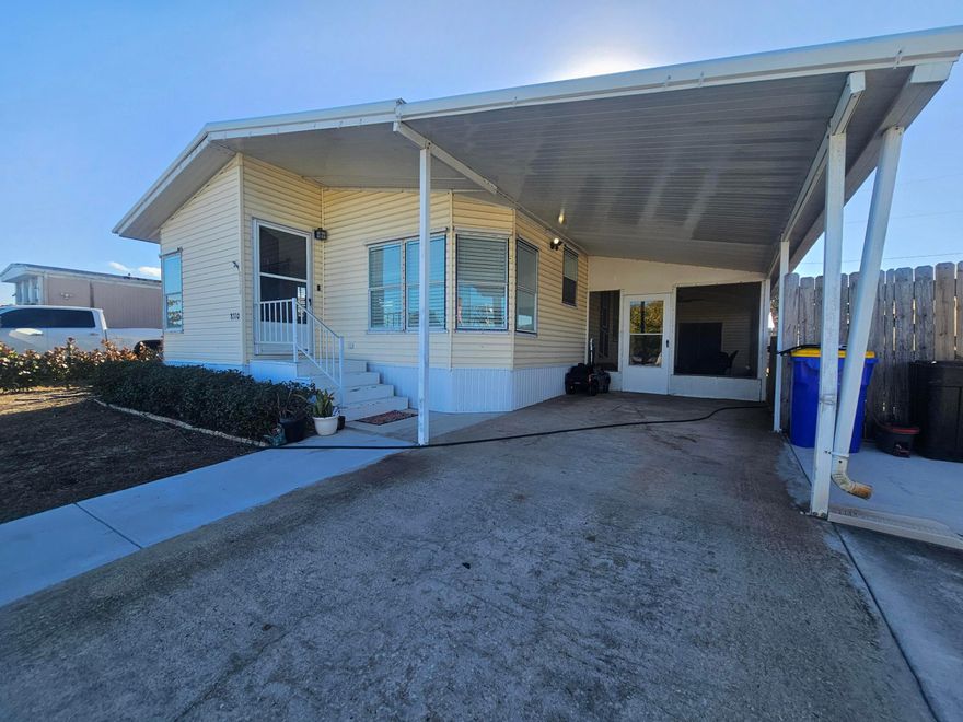 Beautifully maintained manufactured home with 2 spacious bedrooms & 2 updated baths.  The Ac unit  and plumbing system have been recently replaced. Enjoy your private,  ample screened porch, extended driveway and fenced yard.  This is a great and convenient location, less than 5 miles from Hobe Sound Beach/Jupiter Island area, US Highway 1  and shopping centers & restaurants.  Very affordable Florida living.  NO HOA. You own the land!  Community pool access available & optional for $350 a year. Room dimensions are approximate.