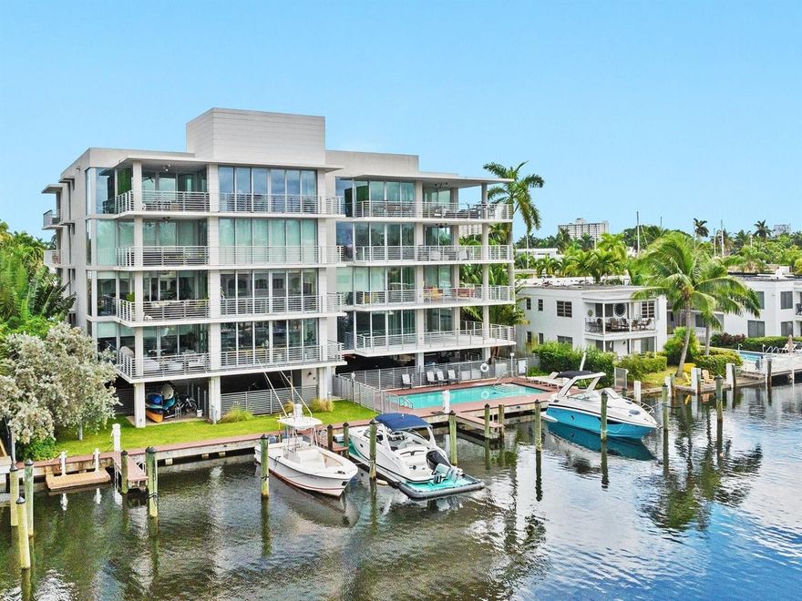 This stunning contemporary waterfront corner condo located in secured & boutique Aquavue building features a 52 Ft boat slip on a deep canal with no fixed bridges. Enjoy best of both worlds from early sunrises to magical night views framed by an unobstructed panoramic backdrop of the city skyline & an endless parade of luxury yachts from your own private oversized terrace. Semi-private elevator transports you right to your front door. Bright and open floorplan with European kitchen cabinetry, Wolf and Subzero appliances, quartz countertops & Island. Floor to ceiling impact windows & multiple sliding doors overlooking the waterway and private docks. Heated community pool. 2 assigned parking spots. Walking distance to famous Las Olas, restaurants & Fort Lauderdale Beach. Close to airport.