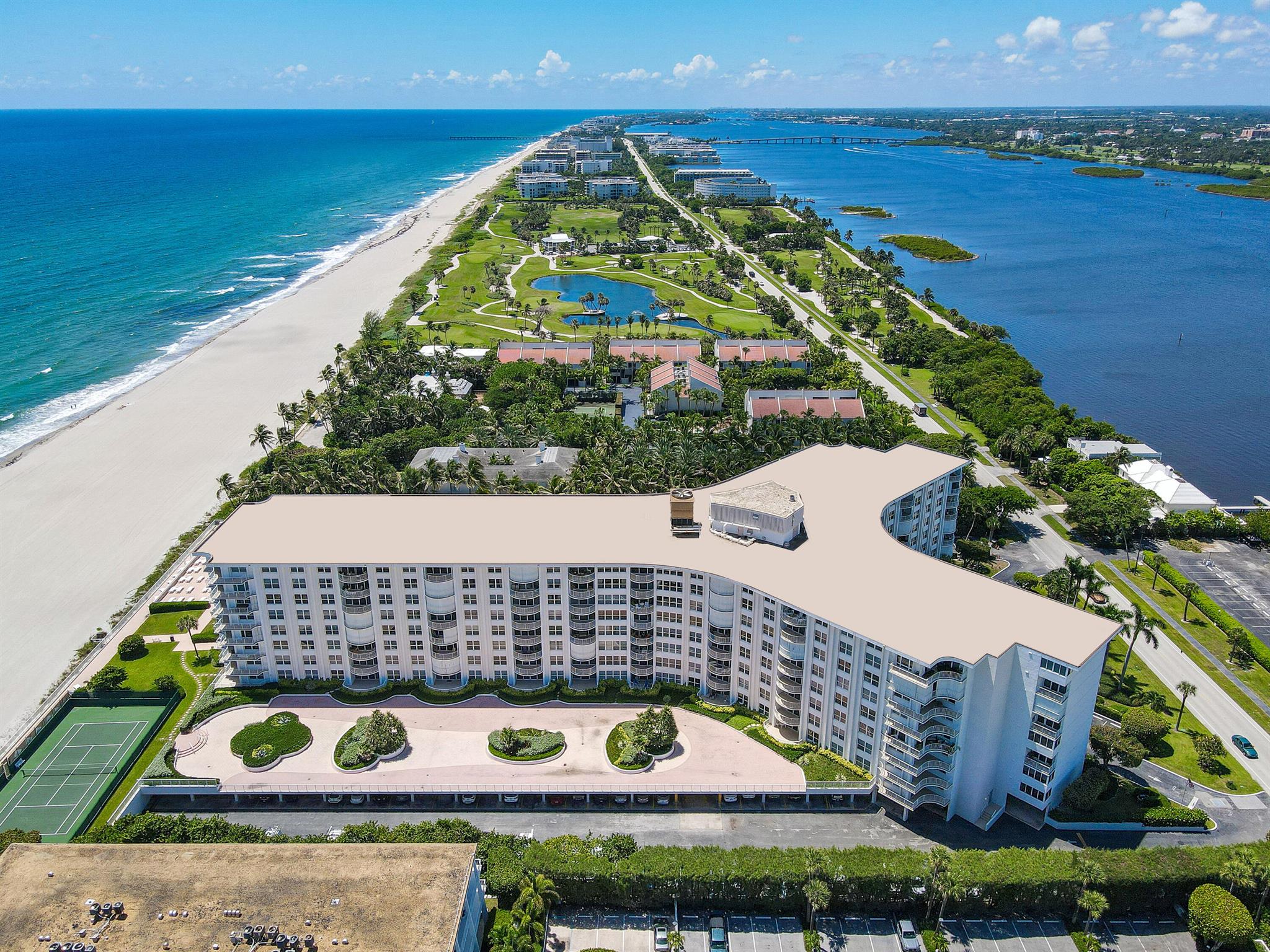 Harbor house is a full service building that is oceanfront and offers a saltwater pool, tennis court, full time door person, a new fitness facility and newly designed common areas. This two bedroom two bathroom is 1559 sq feet inside and a generously sized terrace.