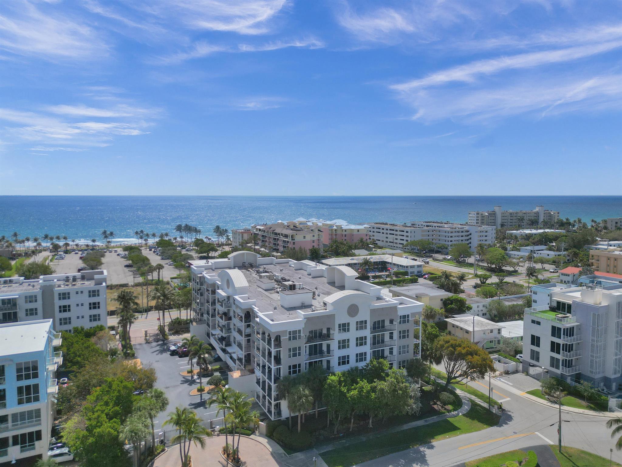 Enjoy this beautifully updated 2 bedroom, 2 bathroom, fully furnished condo in the heart of Deerfield Beach just steps to shopping, restaurants, award winning beaches and more. The condo features a spacious balcony with views towards the beach, an updated, bright kitchen with plenty of storage, one master suites with two walk-in closets and large master bathroom as well as a secondary bedroom with private bathroom. Washer and dryer are also inside the unit. The condo is nicely furnished with a king size and queen size bed, dining room and living room furniture as well as wonderful patio furniture. The community features a beautiful resort style pool, spa and gym, has plenty of parking and his gated. A property manager and caretaker are located on site. Pets are welcome, size restrictions.