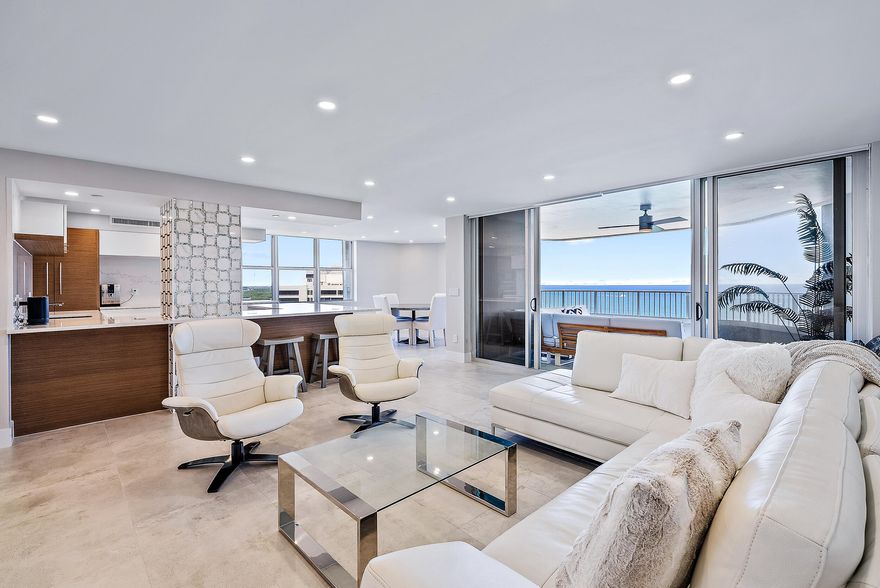 Wake up to the gentle sound of waves and the first rays of sunrise spilling across the Atlantic. This 3-bedroom, 3.5-bath oceanfront sanctuary offers nearly 2,700 sq. ft. of pure coastal elegance—every inch thoughtfully updated to the highest standard, unlike any other unit in the building. From the moment you step inside, the ocean greets you with sweeping, uninterrupted views, while the Intracoastal shimmers in the distance, catching the golden glow of sunset. With water views from every room, life here is a constant reminder of the beauty just beyond your windows. The state-of-the-art smart home system lets you set the perfect ambiance with a touchlighting, climate, and music, all seamlessly integrated. A Miele-equipped chef's kitchen and custom bar area invite memorable mornings over coffee and unforgettable evenings with friends. Two separate living rooms provide space to entertain or simply savor the serenity of the sea.

When it's time to unwind, retreat to your private bedroom, each with its own spa-like en-suite. Storm shutters offer effortless peace of mind, and with furniture available, you can step straight into this elevated lifestyle without lifting a finger.

This is more than a homeit's a front-row seat to nature's most stunning performances and the gateway to a life of effortless luxury on Singer Island.
