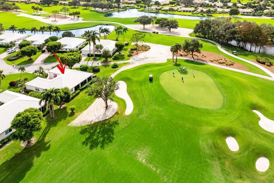 Stunning fairway & green views from this villa plus no neighbors to the south for an open view! Step inside and be greeted by a spacious floor plan, where natural light cascades through large windows. The living area invites relaxation and gatherings with loved ones. Easy to work in kitchen with modern appliances, sleek countertops and ample storage. The tranquil main bedroom and 2 additional bedrooms plus two and half bathrooms offer comfortable accommodations for family or guests. Indulge in the ultimate outdoor living experience on your open patio. Revel in access to world-class amenities, including two challenging golf courses, a racquet sports center, fitness center & spa, and a clubhouse offering fine dining and beyond.