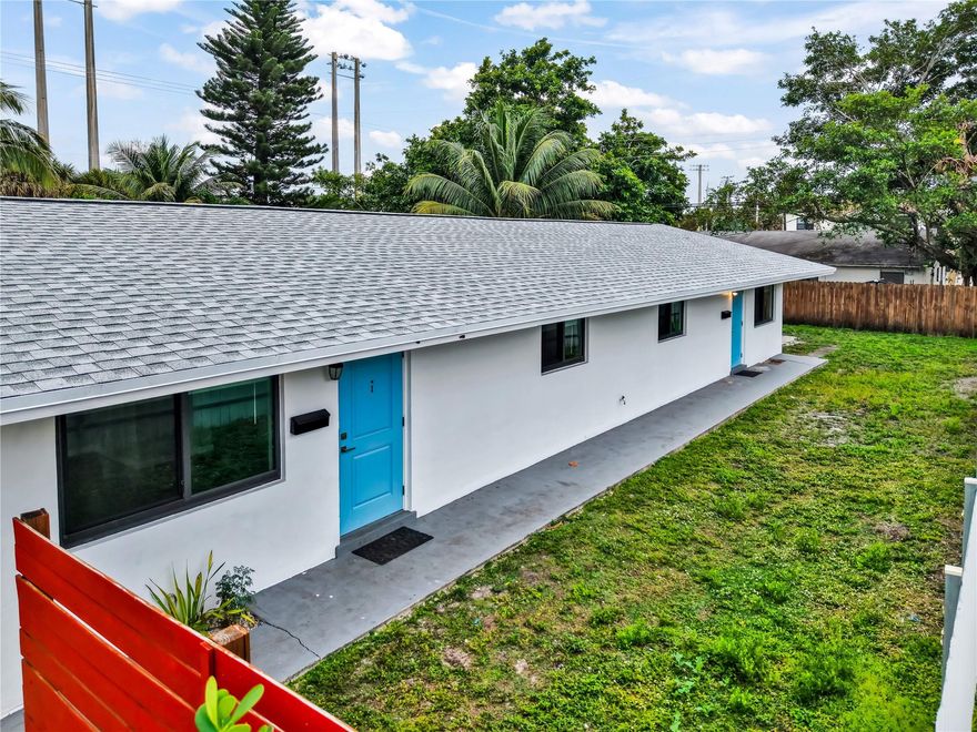 Excellent Investment Opportunity in Ft Lauderdale! Discover fully renovated, income-producing duplex. Two units w/ 2 Bed/1 Bath each. Both units are currently vacant, excellent for long-term tenants, providing immediate cash flow. The units boast stainless steel appliances, fresh interior & exterior paint, updated flooring, New roof 2025, Both AC's 2024, electrical Updated 2025. Includes four parking spaces for residents & guests. Nestled in a beautiful neighborhood just minutes from Las Olas, Ft Lauderdale-Hollywood Intl Airport, and major highways for easy commuting Separate meters are in place for gas; the owner provides lawn care and water. This is the perfect addition to any portfolio or a great opportunity for an owner-occupant looking to live in one side while renting out the other.