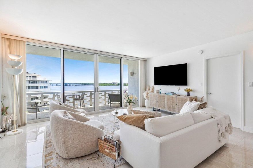 Unfurnished Price: $849,000 Firm. Furnished Price: $930,000. Discover this spectacular 2 bedroom, 2 bath penthouse apartment at Mid-Century inspired Regency of Palm Beach, featuring new classic contemporary furnishings from George Nelson, Blue Dot, Knoll, Artefacto, and Design Within Reach. This jewel box is offered turnkey –bring your toothbrush and settle into a life of luxury! The Regency offers exceptional amenities including a chic pool area, waterfront benches, deeded beach path, fitness room, and stylish lobbies which welcome you home. Your needs are always attended to by a doorperson, manager, and maintenance staff. The esteemed Four Seasons Resort, PB Par 3, and PB Tennis Center are all moments away. A short drive takes you to Worth Avenue, The Royal, or PB International Airport.