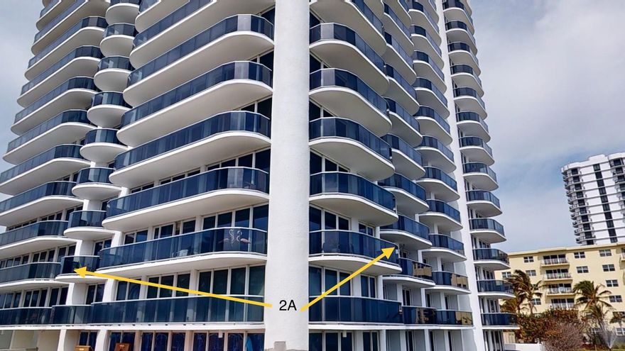 Stunning DIRECT OCEAN VIEWS offered by this beachfront corner unit.  Four glass paneled balconies that surround the exterior provide the sights and sounds of the ocean. The primary bedroom has a direct ocean view and oceanfront balcony.  The primary bedroom also has  2 generous sized walk in closets and an  oversized walk in shower that is 10-1/2 by 5-1/2 ft.The third bedroom has a separate balcony, walk in closet, and ensuite bath.The  HOA fees are paid quarterly and include the reserves required by Florida law.  There are no pending assessments.There is an ESA (small friendly dog) in the unit.