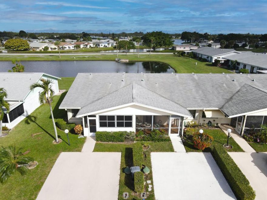 Unfurnished 2 bedroom 2 bath villa with patio and lakeview. All tile throughout.  Small pet okay with pet fee. 55 plus years of age community. Lease for one year no short terms.